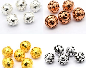 8mm To 16mm Handmade Bali Bead Oxidized Silver Plated Oxidized Copper Sterling Silver Plated 18k Gold Plated Jewelry Making Bead B14