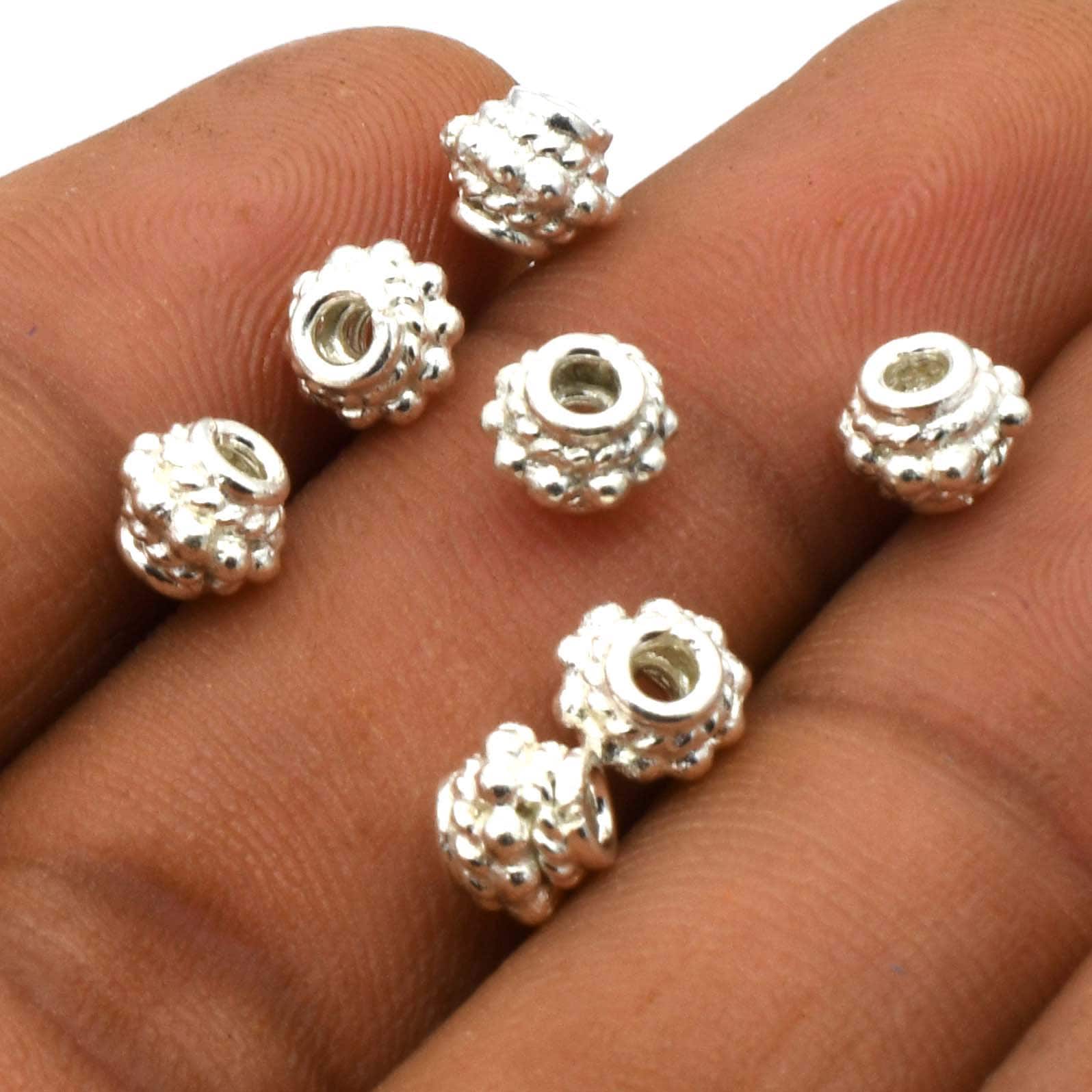 100 Cuentas Espaciadoras De Plata Antigua De 6 Mm De April Ya, Estilo