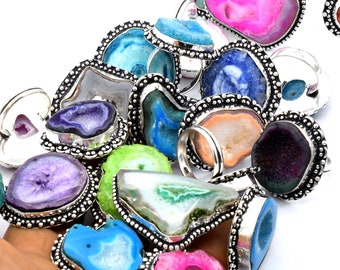 Natural Druzy Rings Assorted Gemstone Ring, Wholesale Gemstone , Hippie Rings, Handmade Jewelry Ring, Wholesale Mix Lot Rings