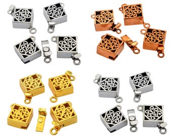 1 Pc  28X19X7mm Rhombus Shape Bali Box Clasp 1 Strand Oxidized Silver Plated Oxidized Copper 18k Gold Plated Jewelry Making Clasp  B554