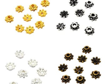 40 Pz 8Mm Bali Bead Cap In Oro 18K Placcato Per Creazione Gioielli 255