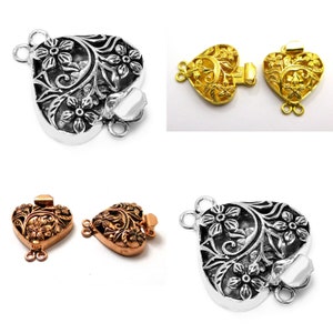 1 Stück 30X25X7mm Filigrane Bali Box Verschluss 2 Strang Oxidiertes Silber überzogen oxidiertes Kupfer 18k vergoldet Schmuckherstellung Verschluss B212