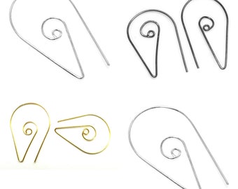 14 Pieces 35X22mm Earring French Findings Sterling Silver Plated Black Gold Plated 18k Gold Plated Ear wire Components B605