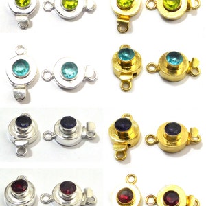 1 Stück Silber überzogen, Gold überzogen 1 Strang Amethyst, Roter Granat, Peridot, Blauer Topas, Citrin Stein Schmuckherstellung Box Verschluss 23X12x10mm B751