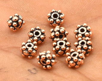 18 Pcs 6X4mm Spacer Bead Disc Bead Button Bead Antique Copper Jewelry Making Bead B886