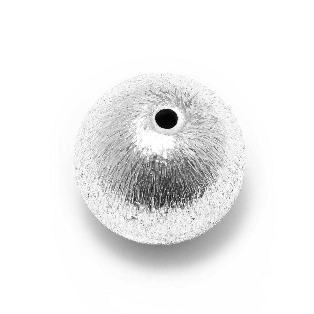 50 Pieces 5mm Brushed Beads Round Beads Sterling Silver Plated Jewelry