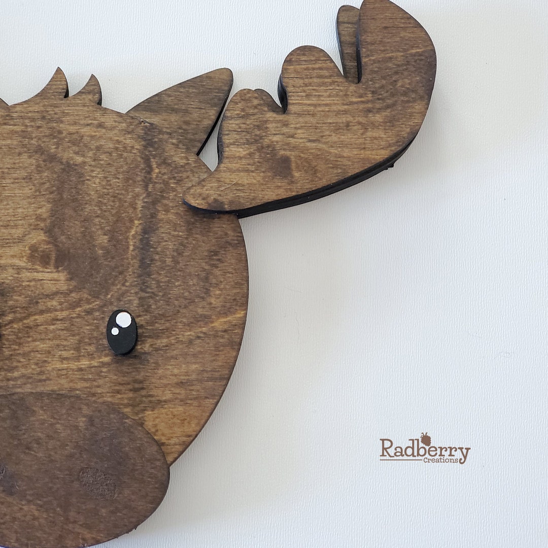 Moose Head Woodland Nursery Wall Décor 3D Wood Forest Animal - Etsy