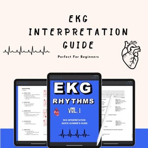 Przewodnik po interpretacji EKG i testy | Początkujący studenci pielęgniarstwa (wersja do druku i cyfrowa)