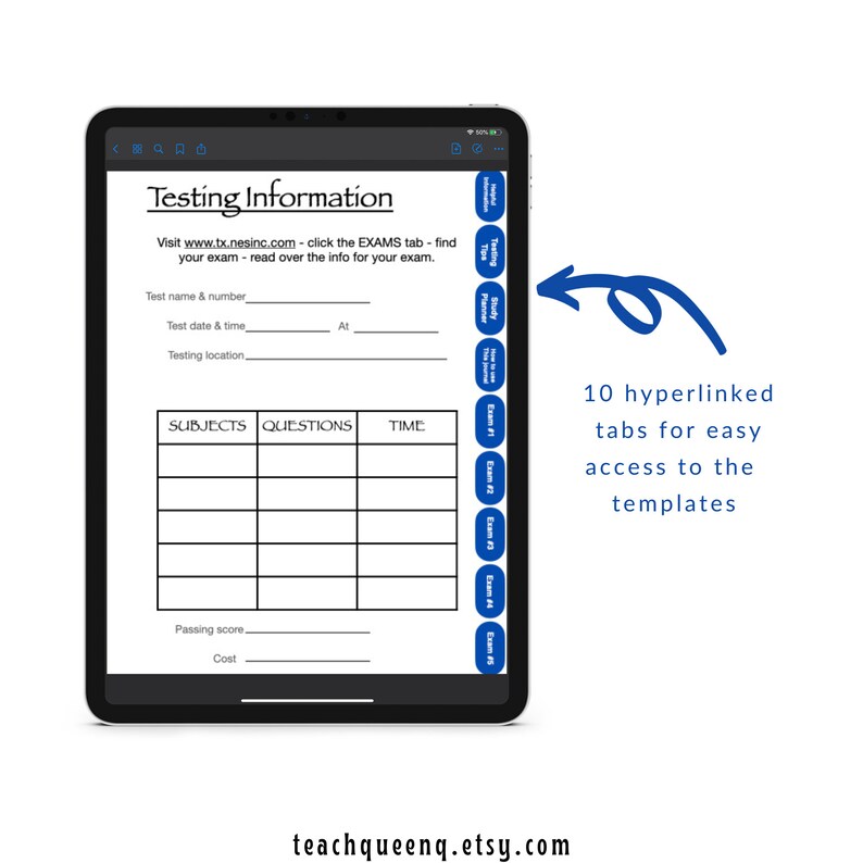 Tab Testing Questions Digital Texes Study Journal, Texas Teacher Certification, Teacher Study ...