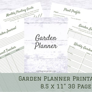 Minimalistic Garden Planner and Journal - Printable PDF - Calendar 2024 - 30 Pages - 8.5"x11"