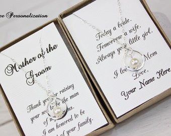 Mother of the Groom Gift Mother of the Bride Sterling Silver Infinity Necklace Mother of the Groom Necklace Free Personalized Card!