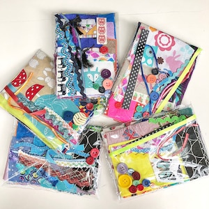 Mixed Fabrics pack.Assorted fabrics bundle.Sewing inspiration pack.Slow Stitching.Colourful fabric pieces.