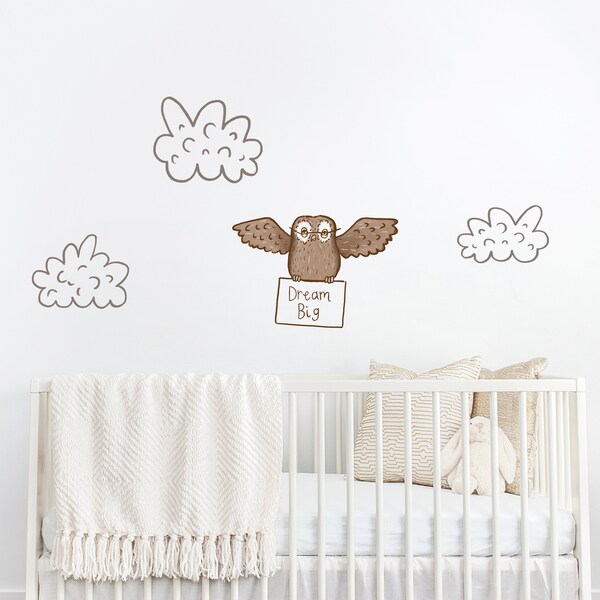 Owl Wall Decal Etsy UK