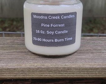 Pine Forest Soy Candle – Fresh Evergreen Aroma – Clean Woodsy Winter Scent