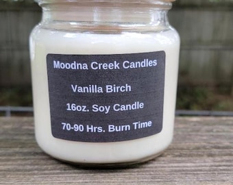 Vanilla Birch Candle – Warm Woodsy Soy Candle – Cozy Rustic Scent – Gift for Him or Her
