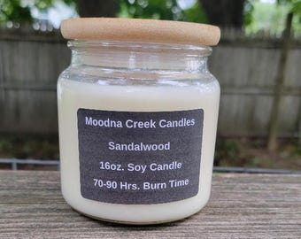 Sandalwood Rose Candle – Soft Floral & Sandalwood Soy Candle – Clean Relaxing Aroma