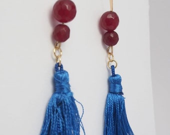 Aurora Earring with blue Fringe