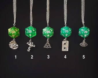 D20 Dice Necklaces | Green | Dungeons & Dragons | RPG | TTRPG