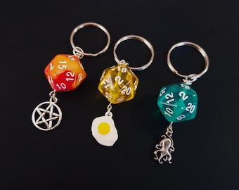 Custom D20 Dice Keychains | Dungeons & Dragons | RPG | TTRPG