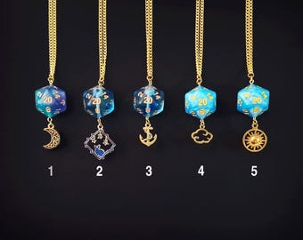 D20 Dice Necklaces | Blue | Dungeons & Dragons | RPG | TTRPG
