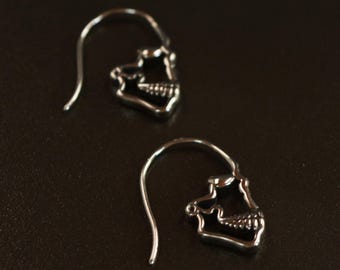 Skull Silhouette French Hook Earring – Stainless Steel