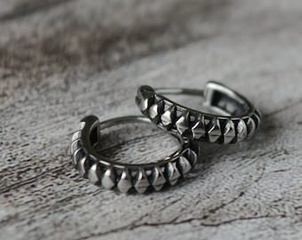 Stainless Steel Celtic Viking Hoop Earrings