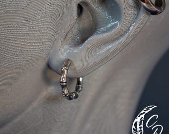 Skeleton Bone Hinged Hoop Earrings – Stainless Steel