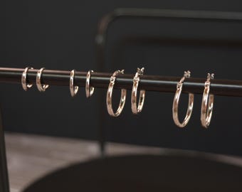 Sterling Silver Hoop Earrings | Four Sizes Available (12mm–22mm)