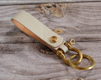 Personalized Kangaroo Leather Keychain – Exotic Leather Key Fob, solid brass/steel, Laser Engraved Gift