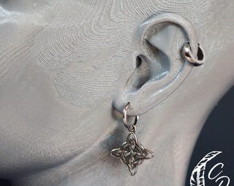 Celtic Four-Point Knot Hoop Earrings – Stainless Steel