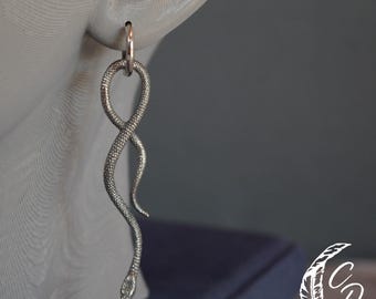 Long Snake Dangle Hoop Earrings – Stainless Steel
