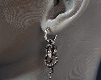 Snake Figure-Eight Hoop Earrings – Stainless Steel