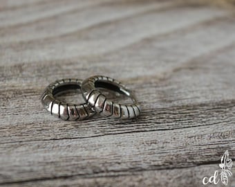 Stainless Steel Celtic Viking Hoop Earrings