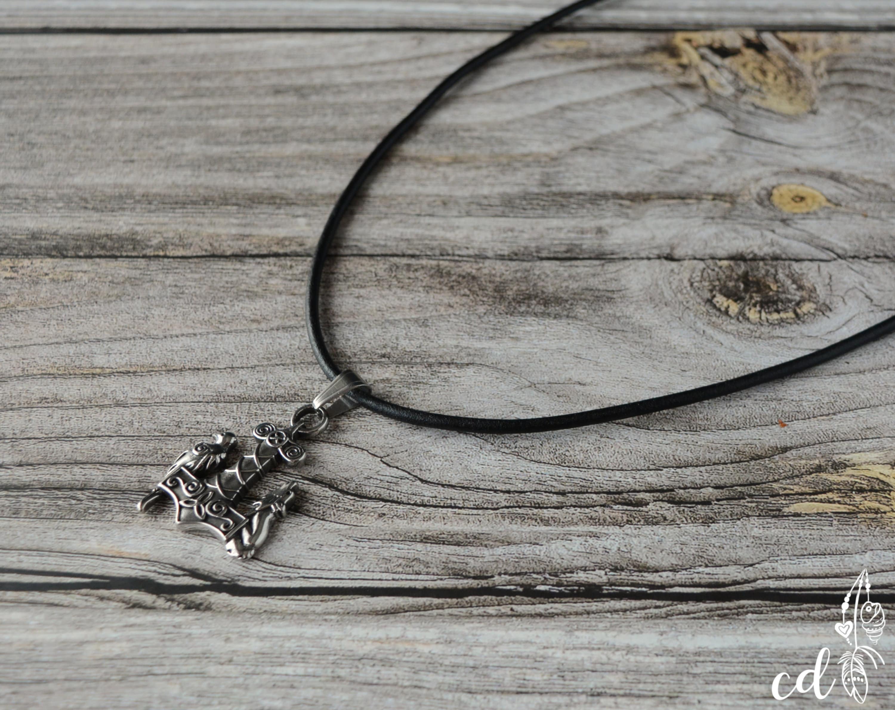 Thor's Hammer with Dragon - The Nevermore Pendant Titanium Steel