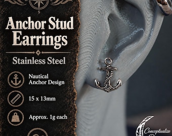 Anchor Stud Earrings – Stainless Steel