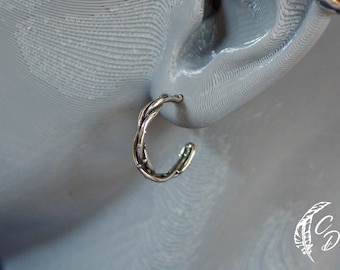 Thorn Branch Stud Hoop Earrings – Stainless Steel