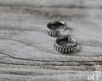 Stainless Steel Celtic Viking Hoop Earrings