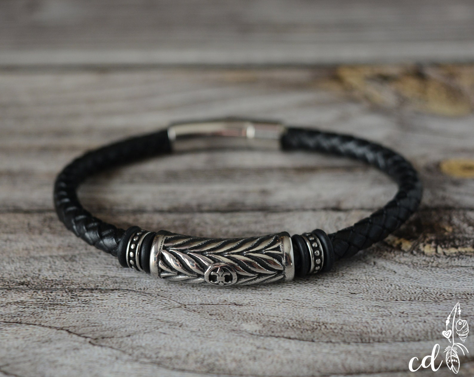 Rustic Leather Viking Bracelet for Men or Women. Stackable Etsy Australia