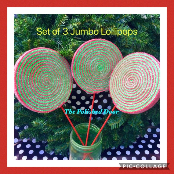 3 Jumbo Lollipops Candy Lollipops Foam Lollipops Fake Etsy