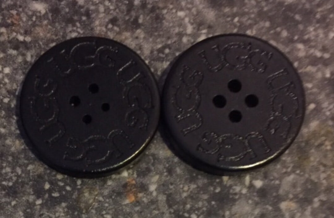 TWO 2 UGG Black Replacement Buttons 3cm. INTERNATIONAL Shipping. Adult