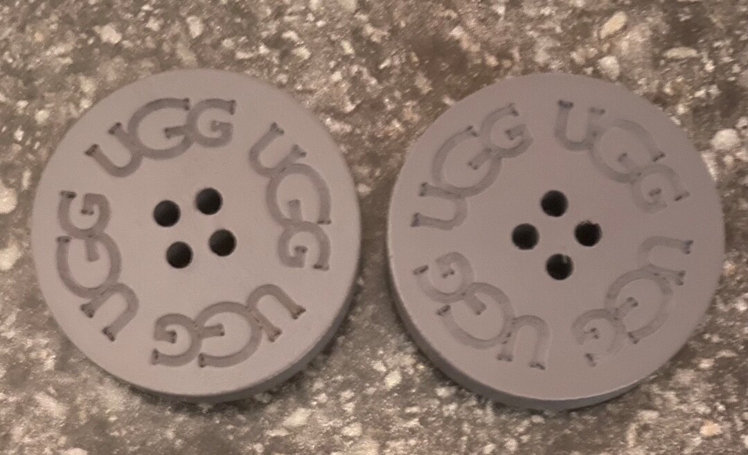 Two 2 UGG Gray Replacement Buttons 3cm. Adult Boots Ugh Uggs Etsy