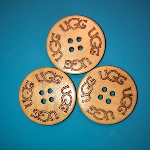 DRIE (3) vervangende UGG-knopen, natuurlijk watergelakt 3 cm. Laarzen voor volwassenen Ugh Uggs Reserve Extra knopen Bailey Triplet
