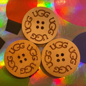 DRIE (3) UGG-vervangende knopen natuurlijk zand 3 cm laarzen voor volwassenen Ugh-Uggs Reserve Extra Bailey Triplet