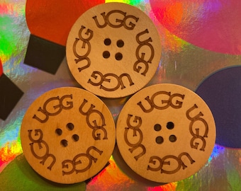 THREE (3) UGG Replacement Buttons Natural Sand 3cm Adult Boots Ugh Uggs Spare Extra Bailey Triplet