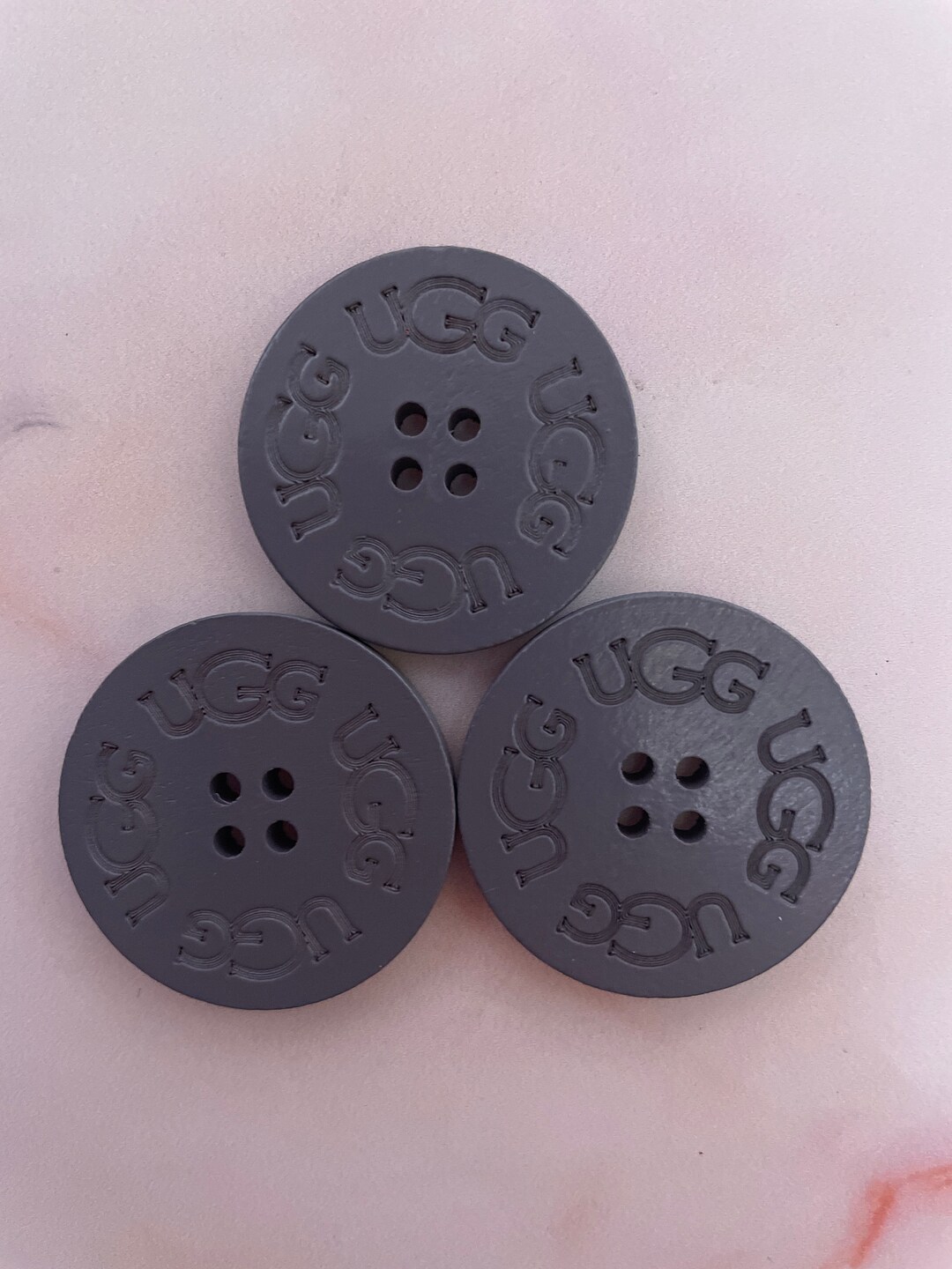 THREE 3 UGG Replacement Buttons Gray 3cm. Adult Boots Ugh Uggs Spare