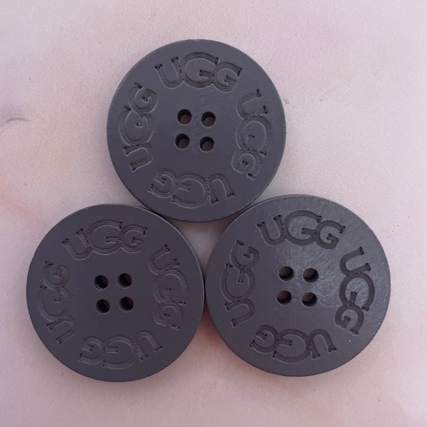 THREE (3) UGG Replacement Buttons Gray 3cm. Adult Boots Ugh Uggs Spare Extra buttons International Shipping!