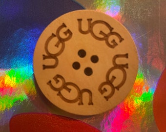 One (1) UGG Replacement Button Natural/Sand tan  3cm. Adult Boots Ugh Uggs Spare Extra buttons