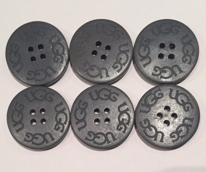 SIX 6 UGG Replacement Buttons GRAY 3cm. Adult Wooden Boots Etsy