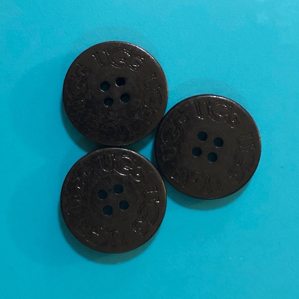 THREE (3) UGG Replacement Buttons Black 3cm. Adult Boots Ugh Uggs Spare Extra buttons International Shipping