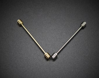 Silver or Gold Etched Ball Collar Bar